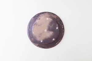灰紫 リム皿 8寸