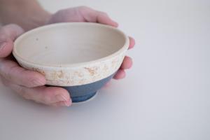 スクラッチ　飯碗(大) 青