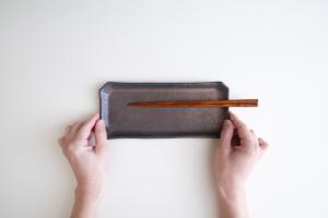 金釉 八角 長方皿