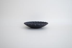 黒釉 花皿しのぎ 大