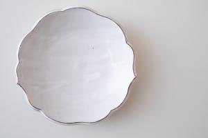 粉引 雲流皿 5寸