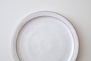 粉引 ナローリム パン皿