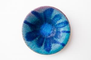 ぼうし鉢 4寸 インディゴ F