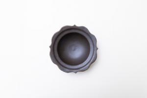 錆釉 彫刻浅鉢 5寸