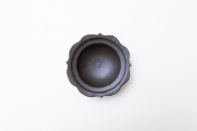 錆釉 彫刻浅鉢 5寸