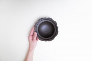 錆釉 彫刻浅鉢 5寸