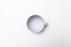 スクラッチ　スープマグ　丸型　青