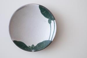 緑ハス縁取小皿 φ110