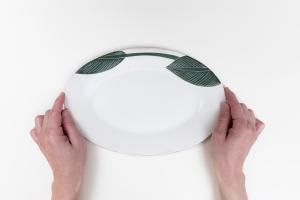 バナナの葉オーバルリム皿 L