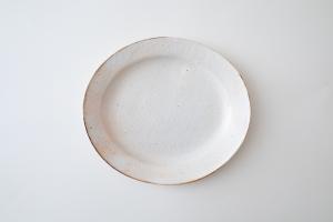 鉄散だ円リム皿 大