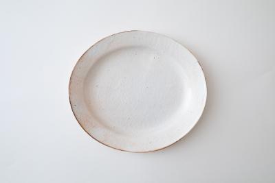 鉄散だ円リム皿 大