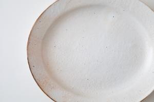 鉄散だ円リム皿 大