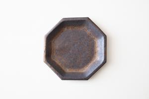 金釉八角小皿
