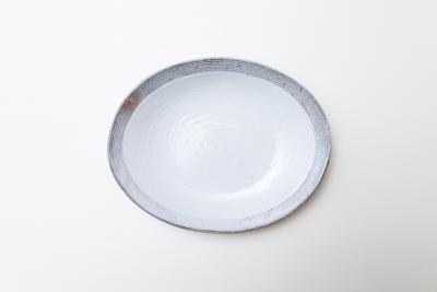 渕荒横彫だ円深皿 大