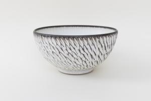 しのぎ丸飯碗 特大 白