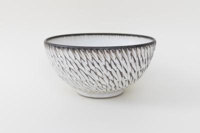 しのぎ丸飯碗 特大 白