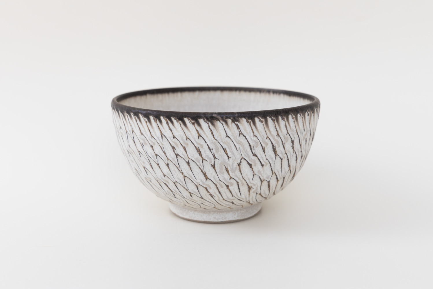 しのぎ丸飯碗 小 白