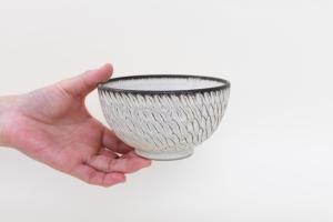 しのぎ丸飯碗 小 白