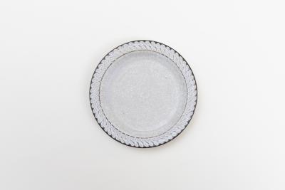 しのぎナローリム平皿 4寸 白