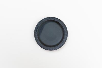 しのぎナローリム平皿 4寸 黒