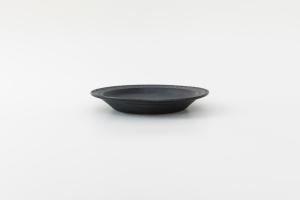 しのぎナローリム平皿 4寸 黒