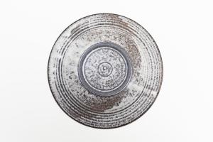 しのぎリム皿 大 白