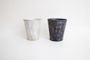 面取り湯呑み 白