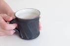 黒釉しのぎコーヒーカップ