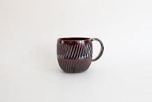 飴釉しのぎマグカップ