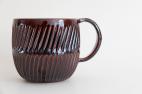飴釉しのぎマグカップ