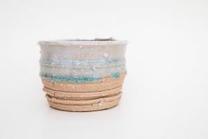 灰釉 植木鉢 小