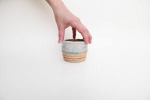 灰釉 植木鉢 小