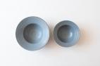 グレー釉リムボウル 小