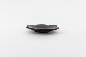 飴釉輪花しのぎ小皿 6弁