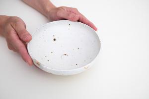 Shiro moegi アンティーク ごはん茶碗 浅