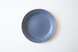 グレー釉ラッフルプレート L