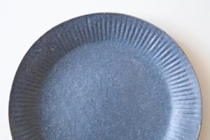 グレー釉ラッフルプレート L