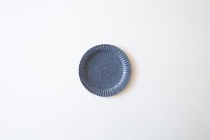 グレー釉ラッフルプレート S