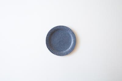 グレー釉ラッフルプレート S