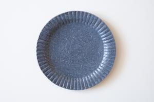 グレー釉ラッフルプレート S