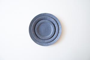 グレー釉ラッフルプレート S