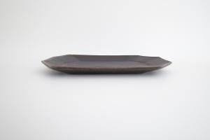 錆釉八角プレート大