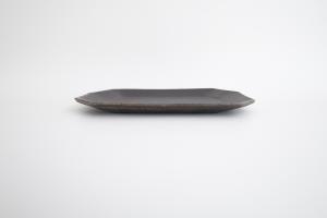 錆釉八角プレート小