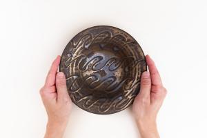 ぼうし鉢 6寸 黒 B