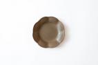 錆釉輪花皿 小