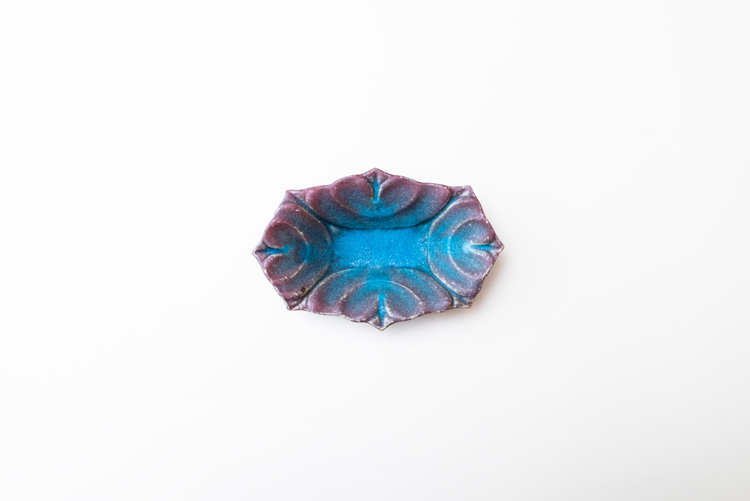 ハート鉢 長方 M 青