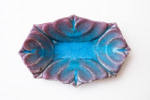 ハート鉢 長方 M 青