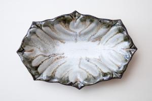 ハート鉢 長方 白 M