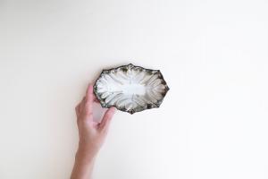 ハート鉢 長方 白 M