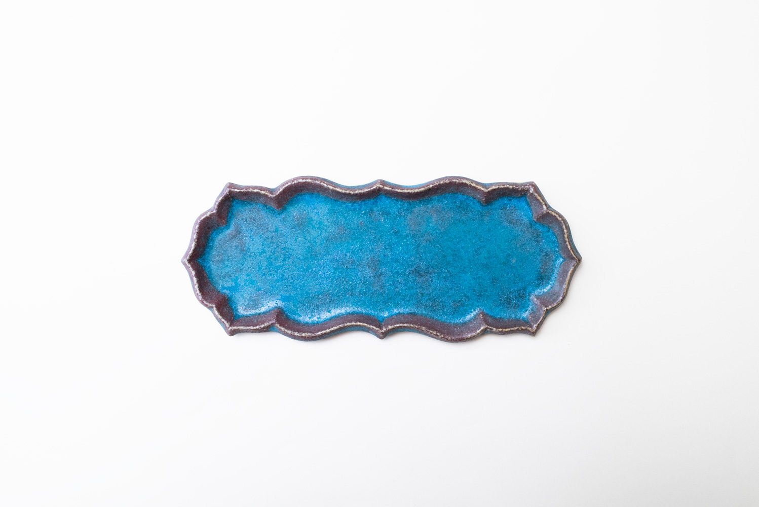 トンガリ 長板皿 M 青